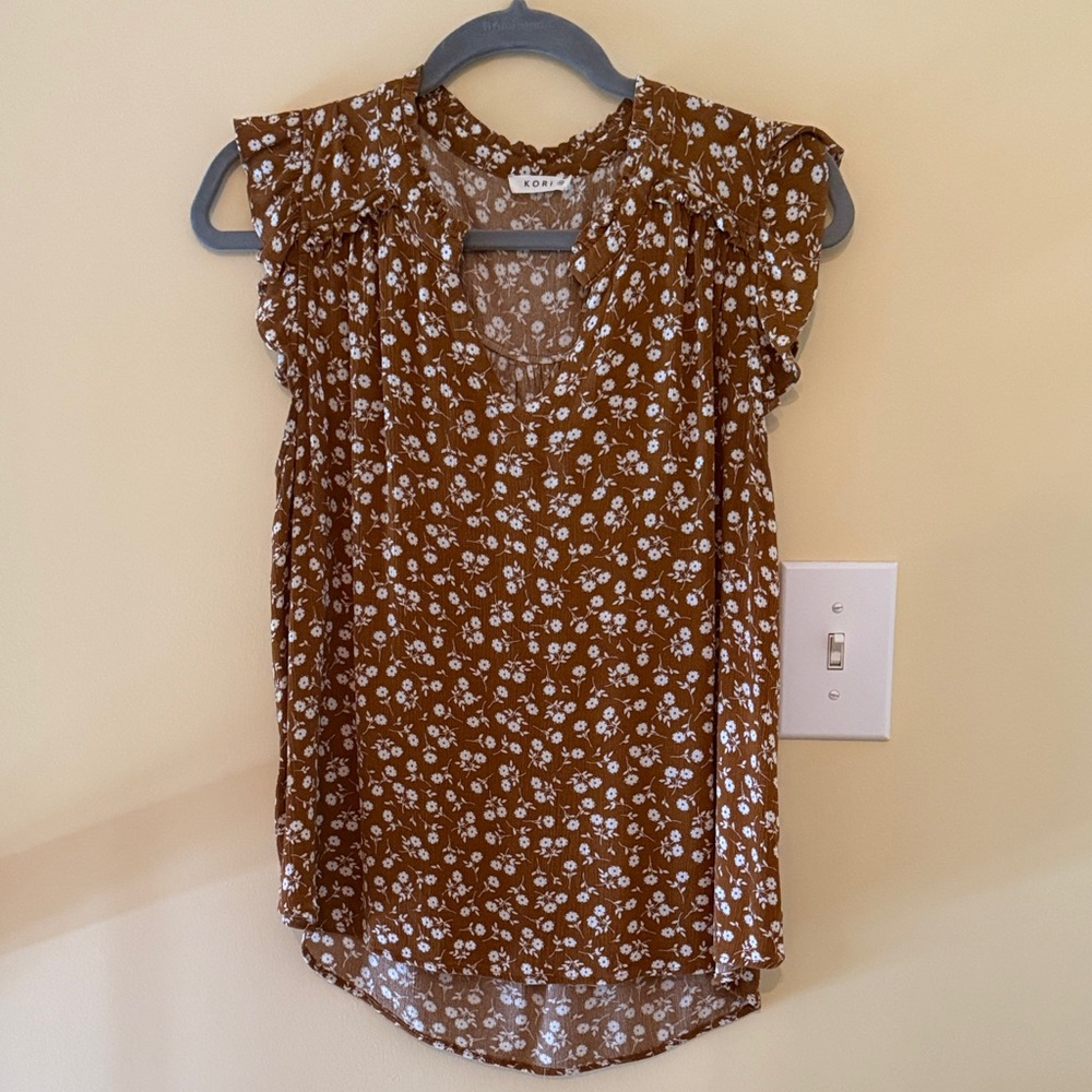 Kori Brown Floral Blouse